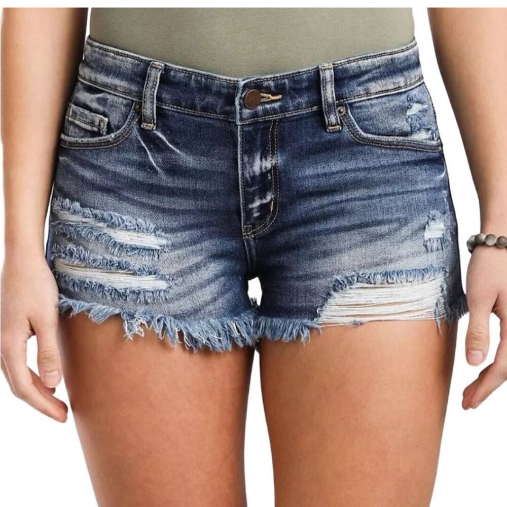 BKE Payton Stretch Distressed Jean Cutoff Shorts Size 34